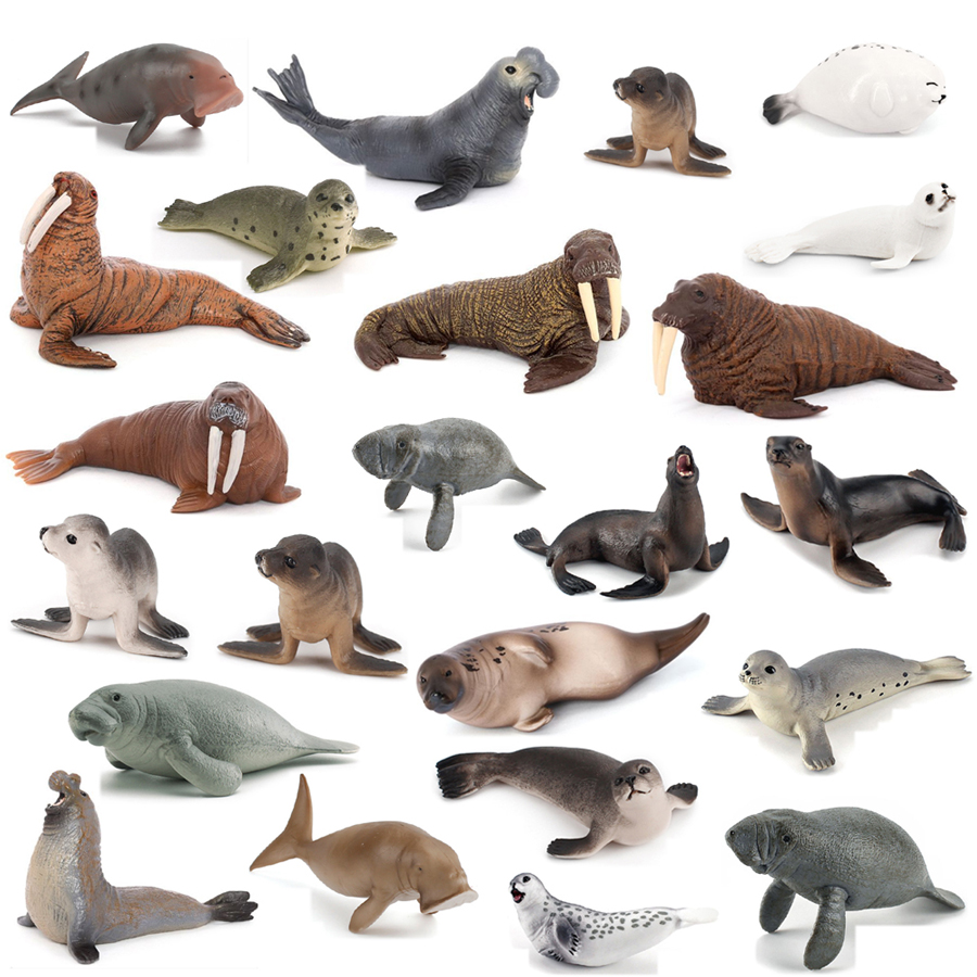 Kids Toys Under 1 Year - Realistyczne figurki: Dugong, Manatee, Morski Łoś,