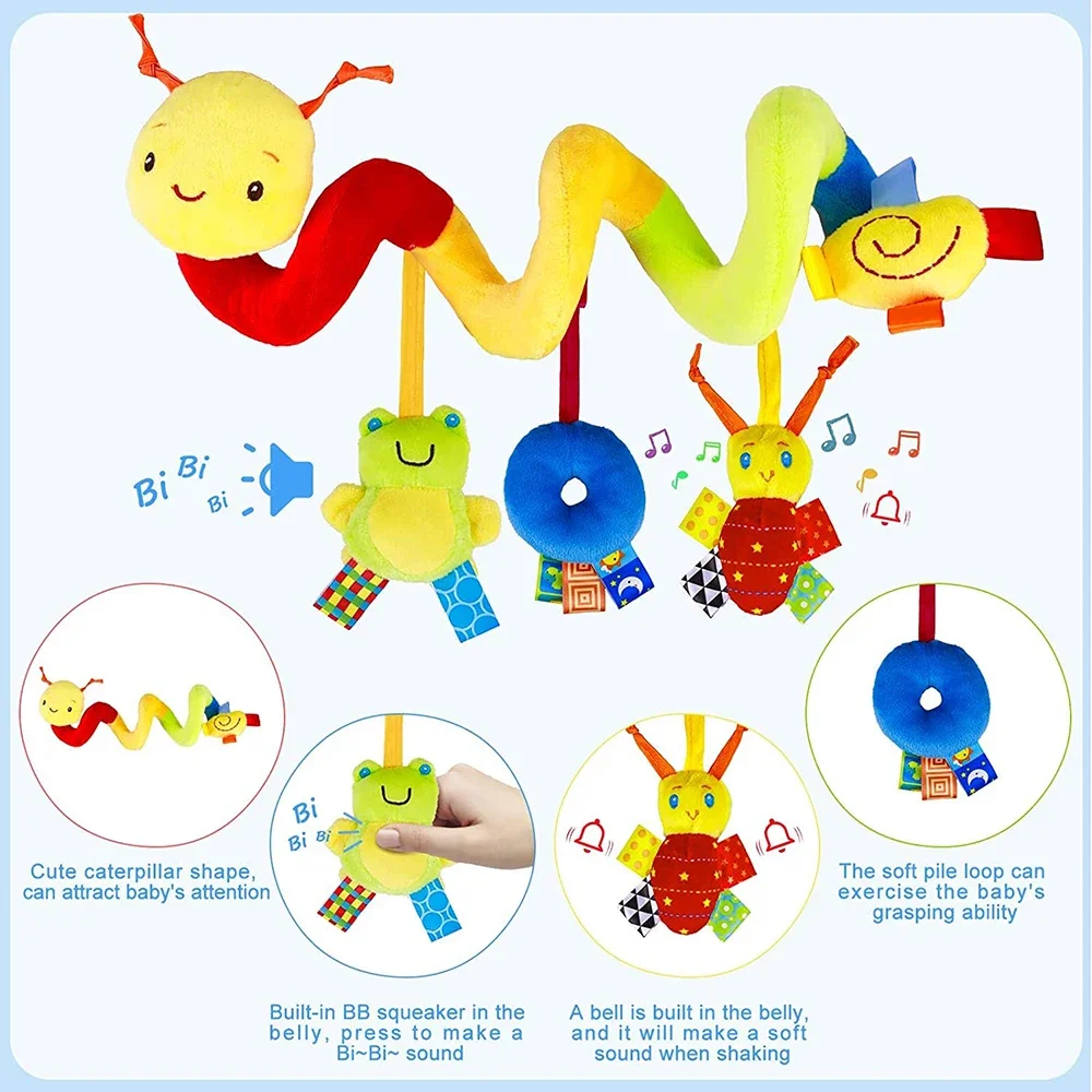 Kids Toys New Born - Zabawki do wózka w kształcie spirali,