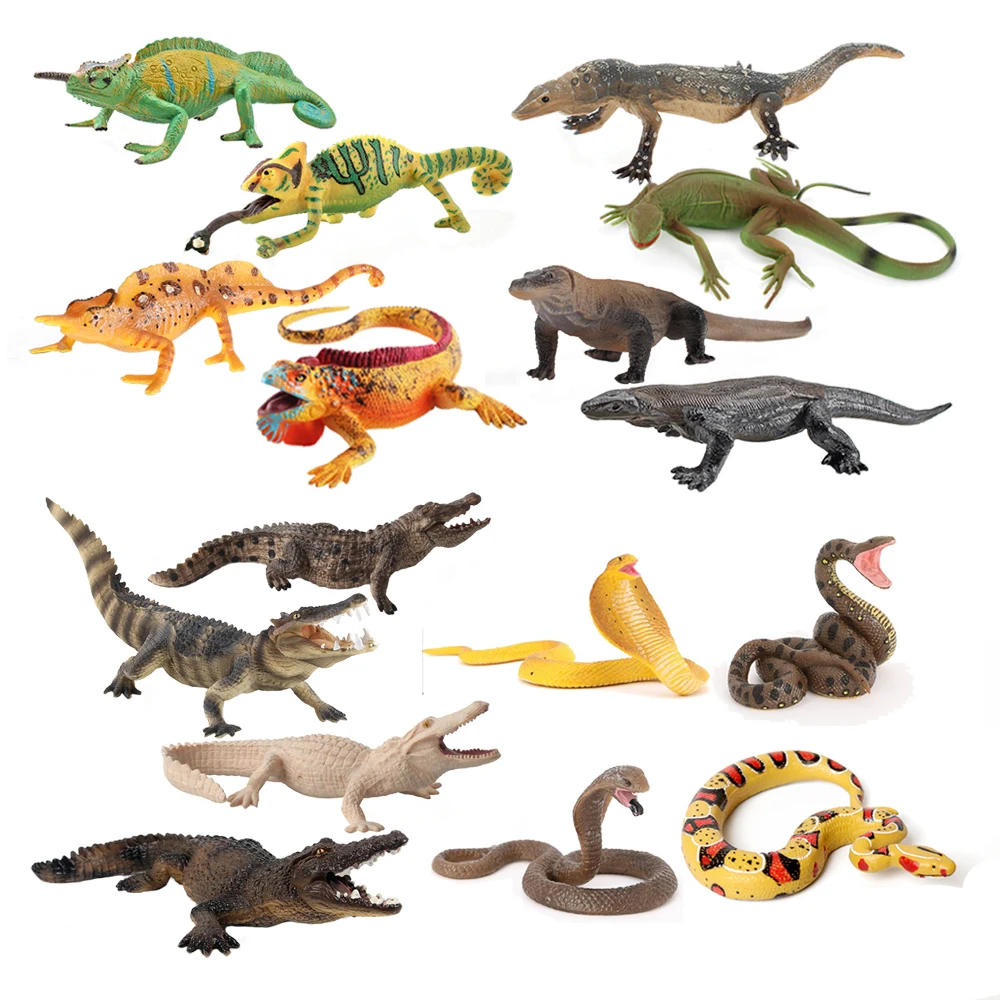 Kids Toys Under 1 Year - Plastikowy Model Kameleona Zabawka Figurka Iguany