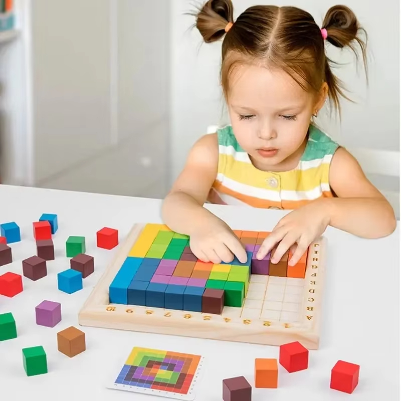 Kids Toys Under $10 - Montessori Klocki do budowania z kolorowymi